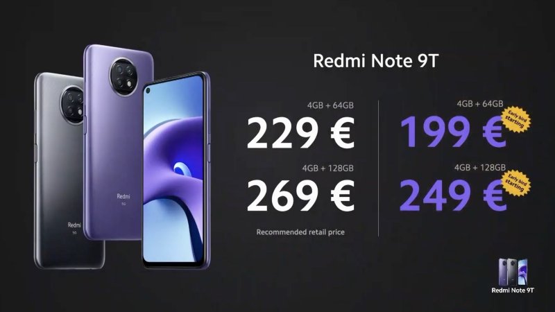 Xiaomi Redmi Note 9T 5G press image