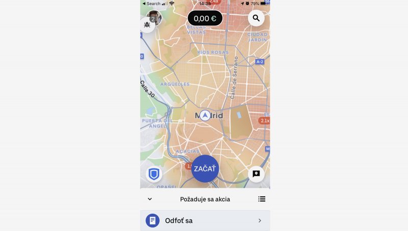 Uber - pripomienka selfie
