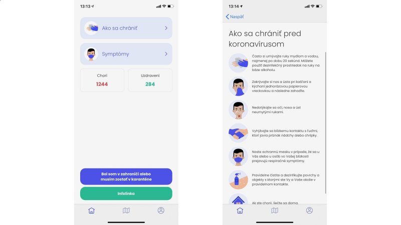 Covid19 ZostanZdravy prostredie aplikácie iOS