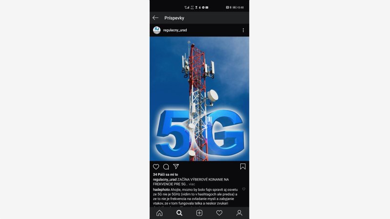 RÚ SR na Instagrame: začína výberové konanie na 5G 