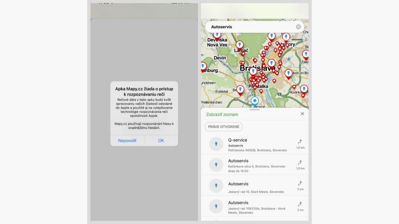 Mapy.cz pridali vyhľadávanie adresy alebo firmy hlasom